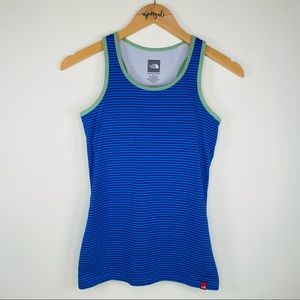 The North Face Women's VaporWick Striped Racerback Sleeveless Tank Blue Small